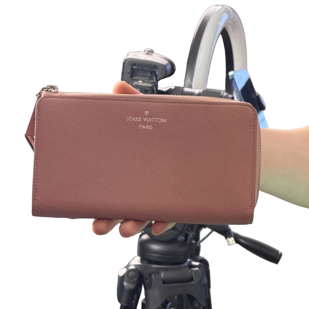 95新 LouisVuitton/路易威登 安洁利 lv粉色钱包