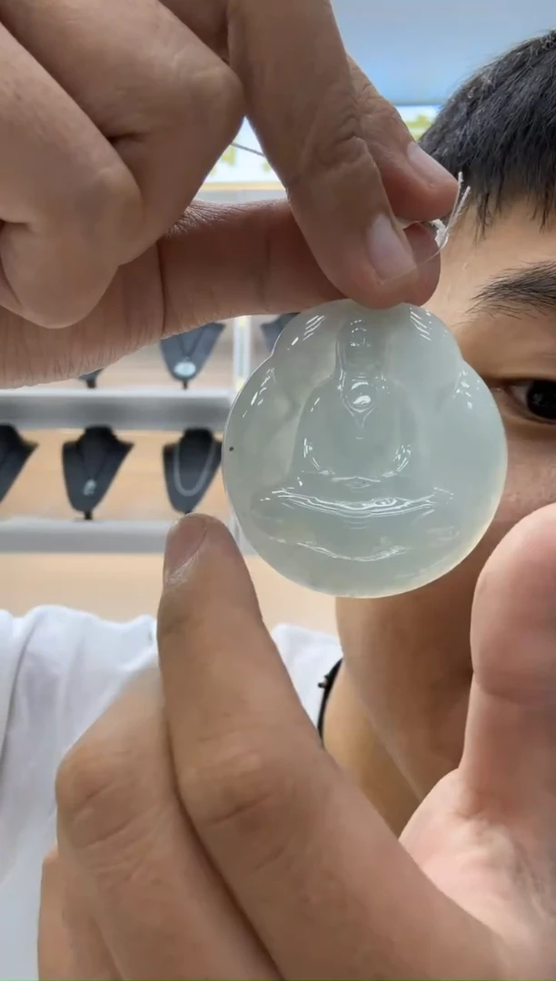 颈饰未镶嵌翡翠天然翡翠A货孤品一件