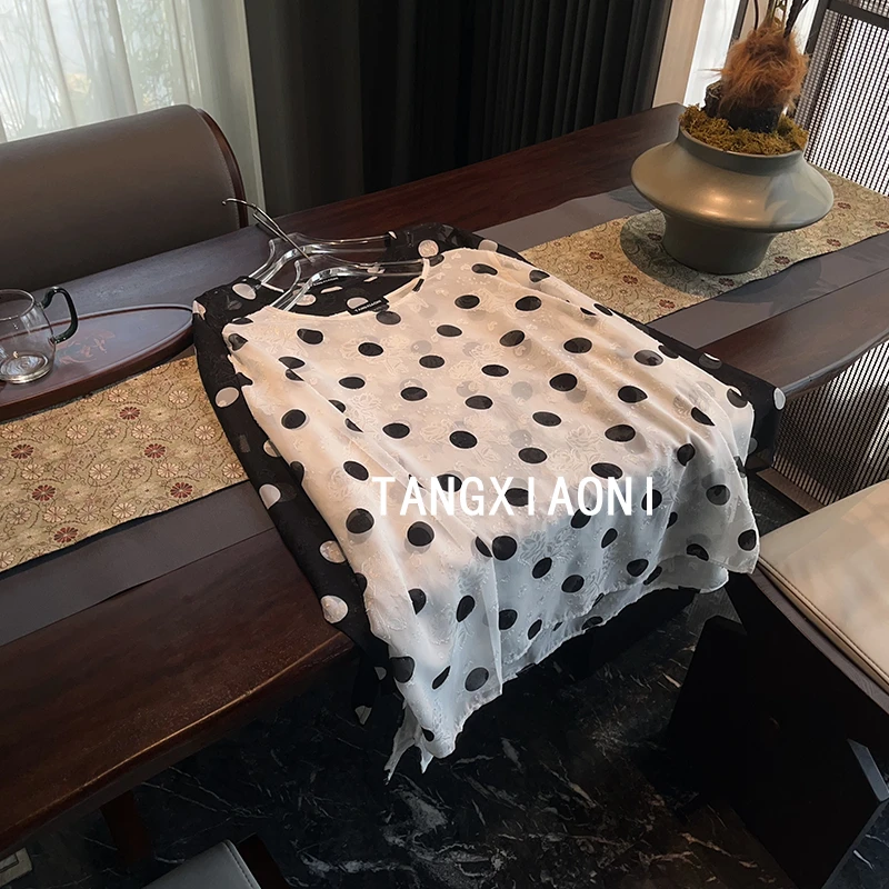 2店 经典 烧花 大波点 上衣