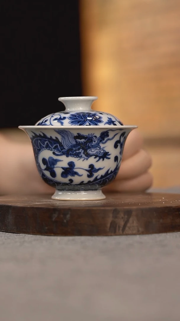 微瑕福利微瑕福利柴窑高足元宝龙凤