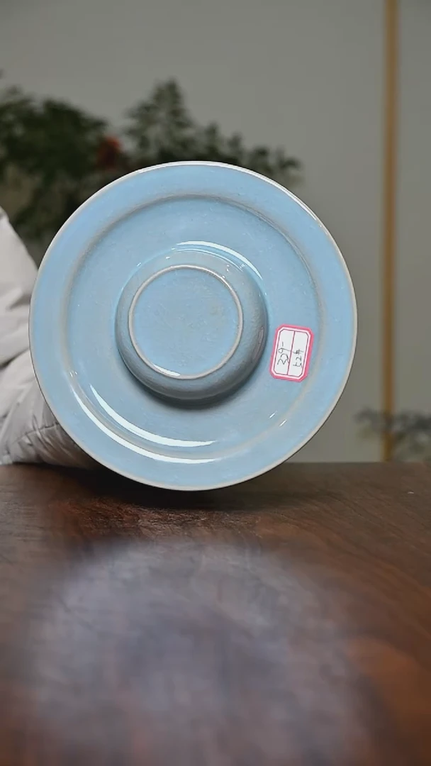 52#壶承 天青 微瑕 朱家汝窑款