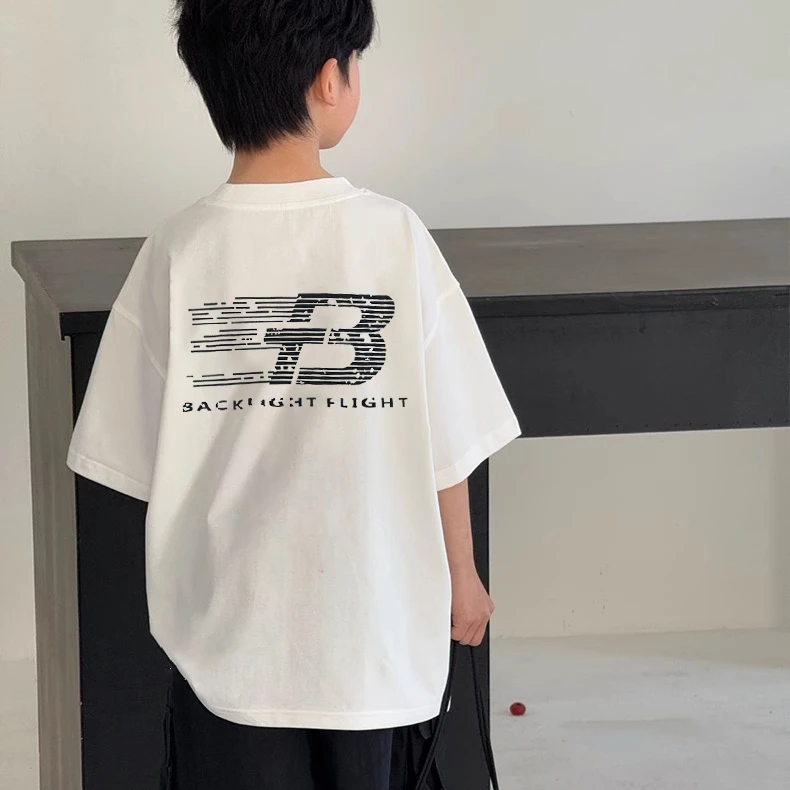 上新！1181童装夏款新品男童中大童韩版字母印花短袖T恤衫