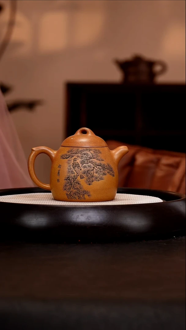 茶壶紫砂CYP10秦权龙骨金砂350cc