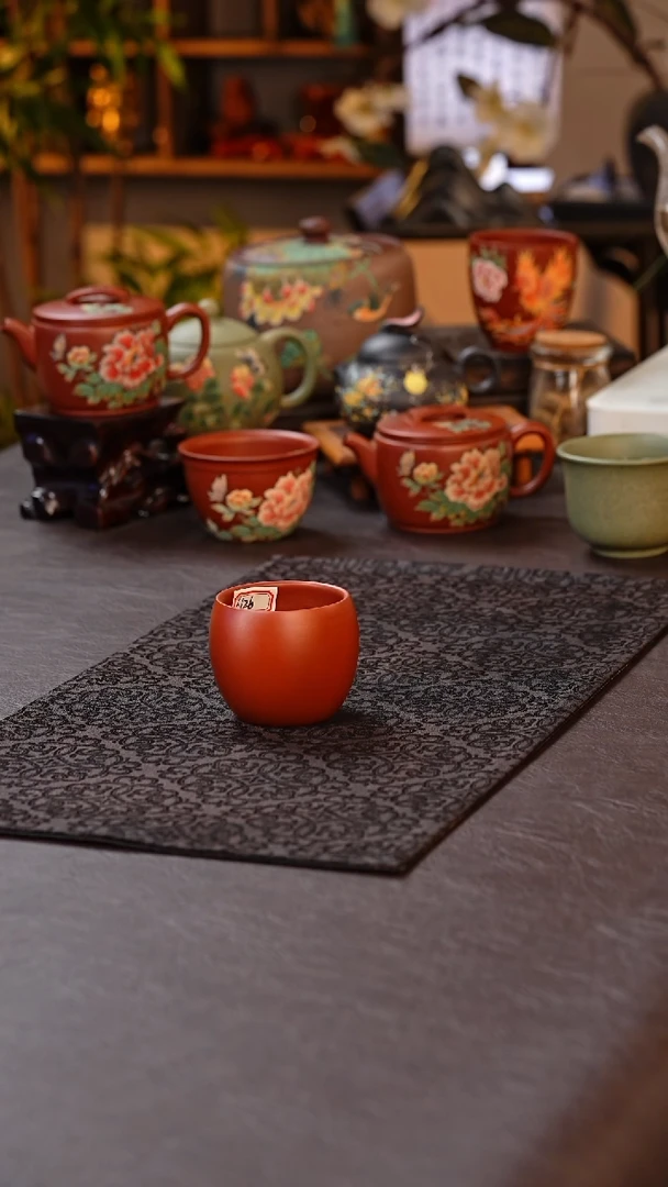 茶杯紫砂大红袍光素杯