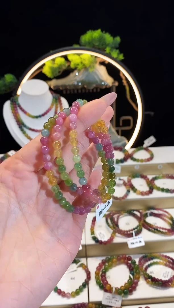 【闪购商品】碧玺手串未镶嵌G2488三圈颜色微差