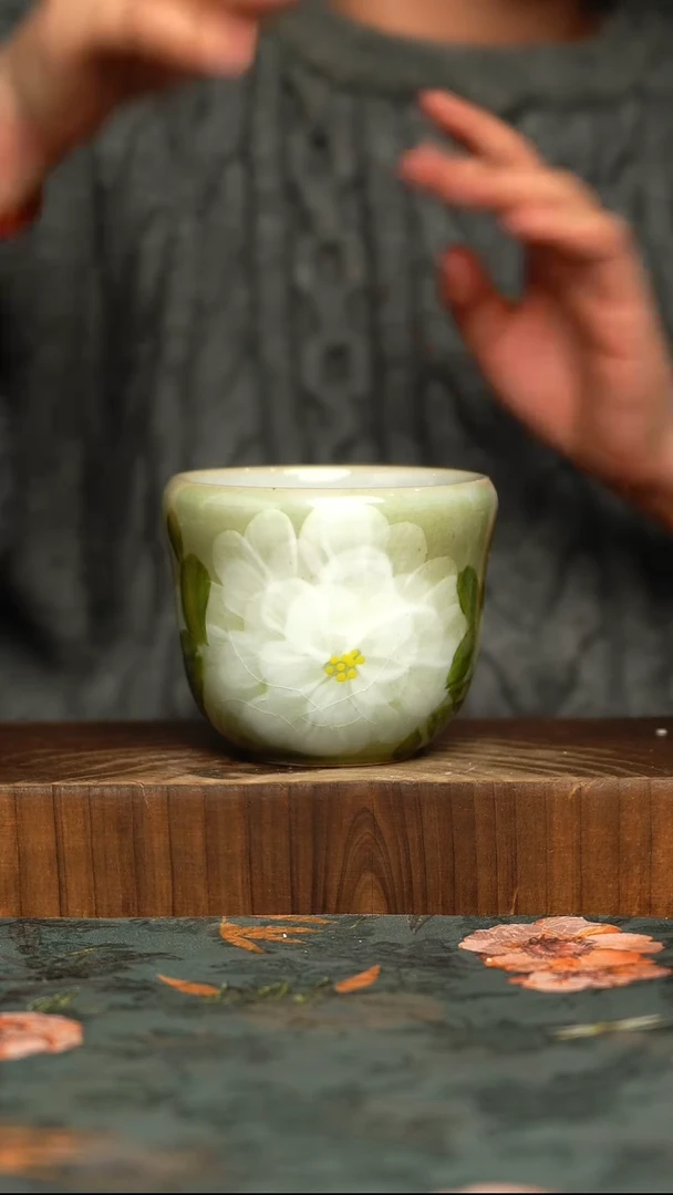 杯釉下彩手工手绘同款陶器