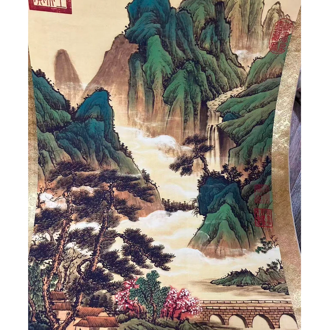 精美青绿山水装饰画122挂轴