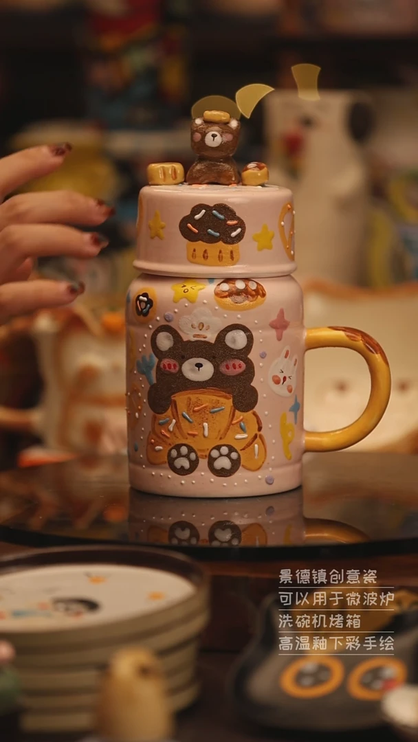 陶瓷景德镇可爱陶瓷釉下彩绘设计师款