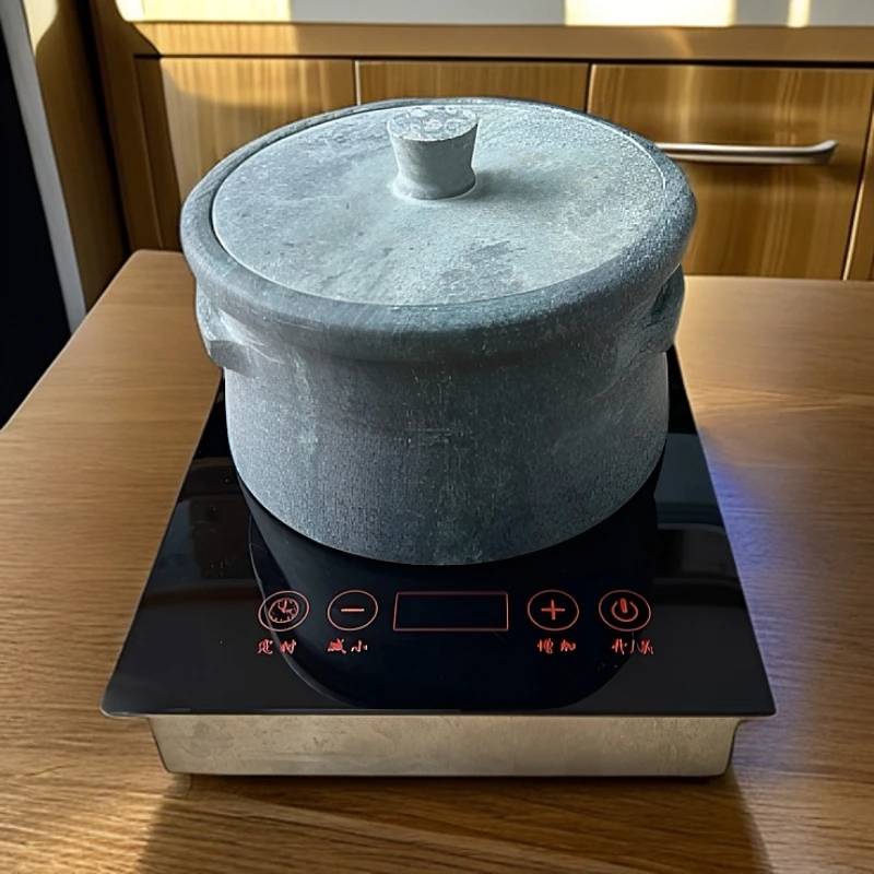 【藏知典】墨脱石锅专用电磁炉款，天然皂石，大锅煲汤炖肉款，容量5L