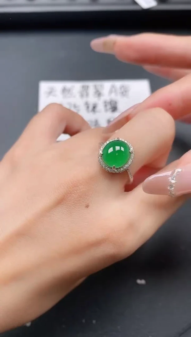 银S925镶嵌戒指翡翠11