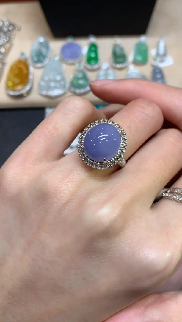 【闪购商品】翡翠戒指18K金镶嵌蛋面【无服务费】