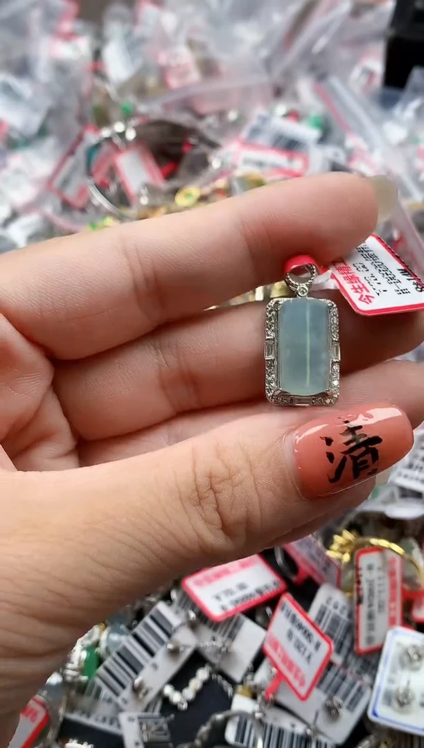 银S925镶嵌戒指翡翠天然A货缅甸翡翠