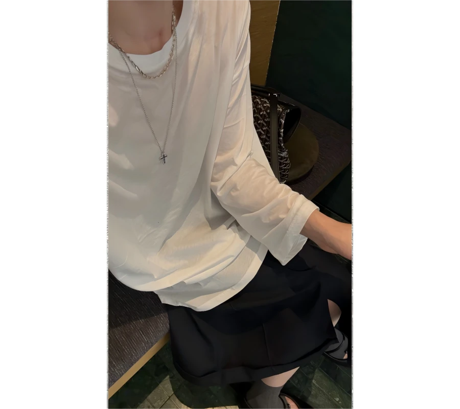 ACE（ace）肤感满分时髦长袖白T*25Q9Y027