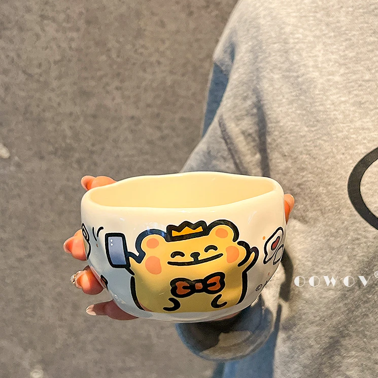 小熊虫陶瓷碗新款情侣可爱米饭碗个人专用可爱餐具家用小碗耐高温
