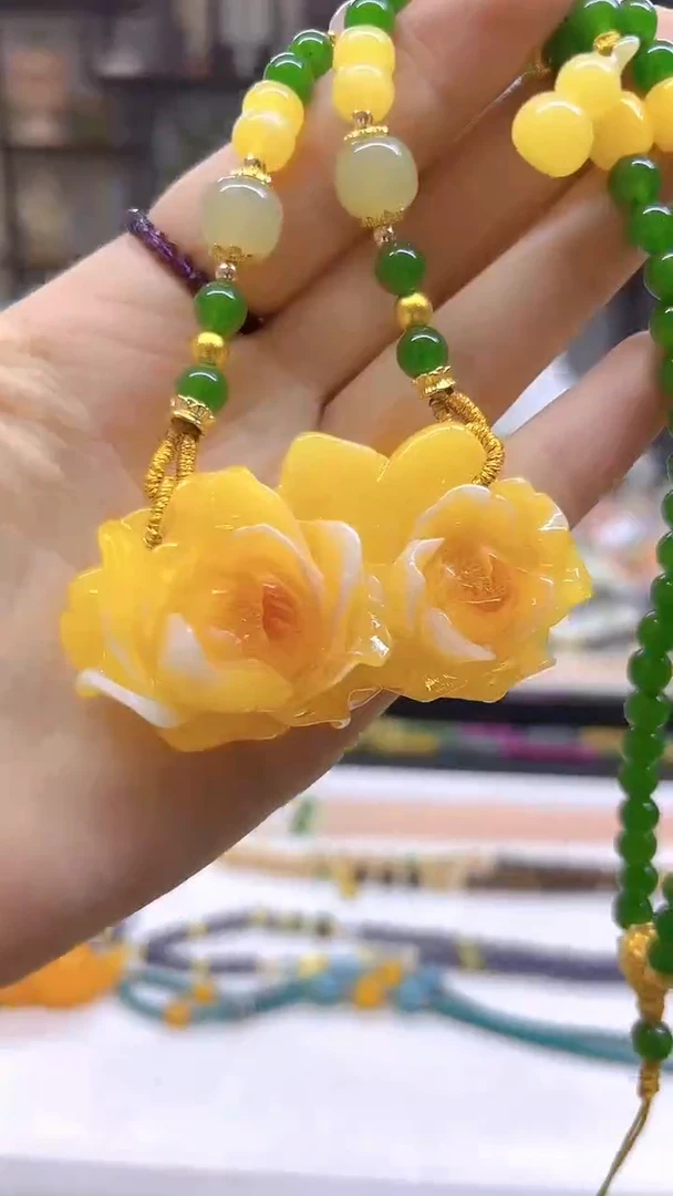 未镶嵌毛衣链蜜蜡DIY款M620