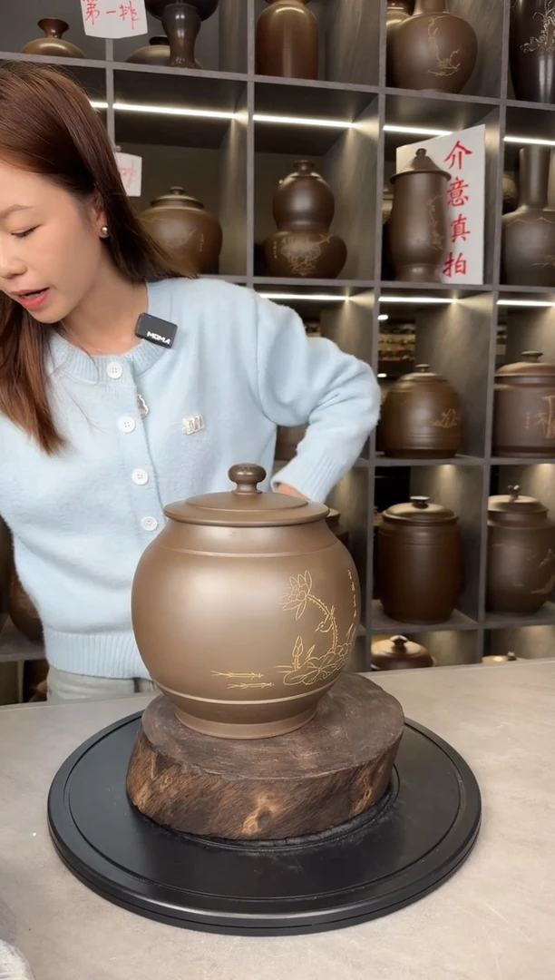 【闪购商品】罐本陶手作坭兴陶1.5-2斤茶叶罐手工痕迹