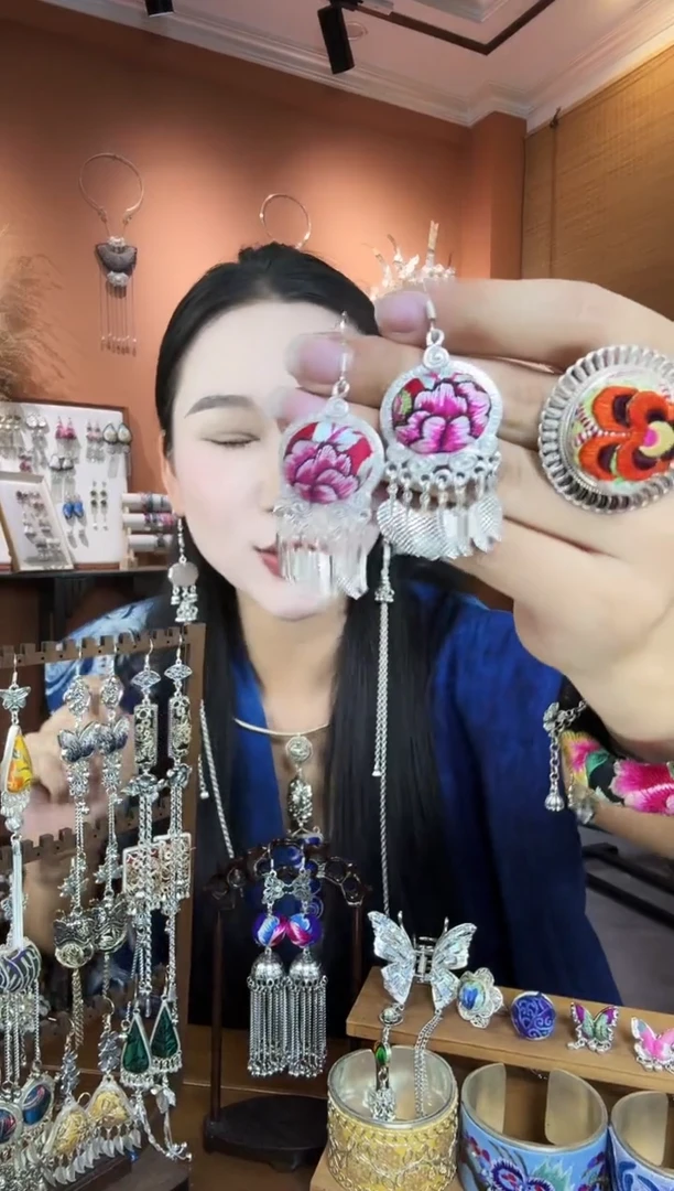 刺绣纯手工民族风耳环