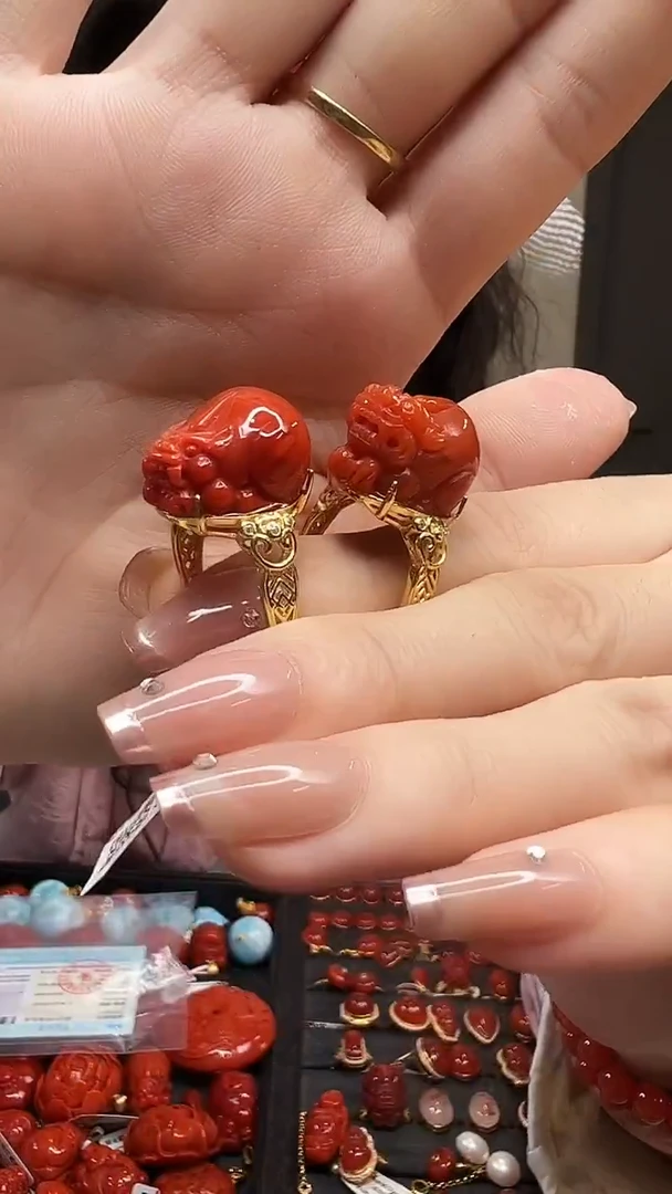 银S925镶嵌戒指南红玛瑙/貔貅款/多样性发其一