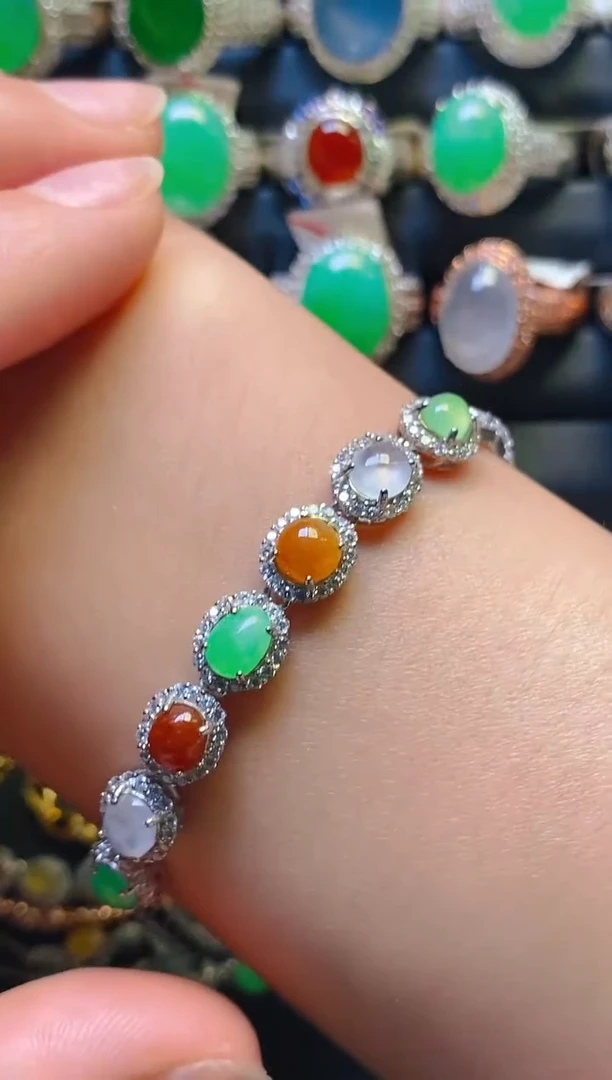 银S925镶嵌翡翠耳饰天然