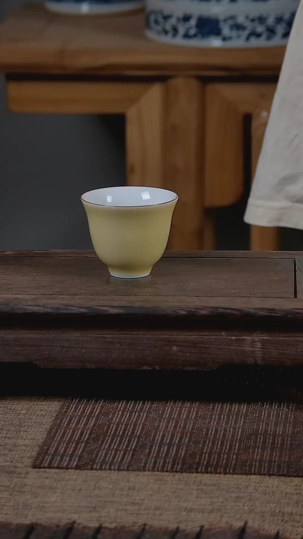 杯折葵非器手工手绘帝王黄主人杯