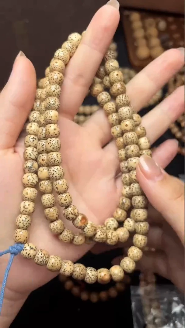 吊坠星月菩提精工级陈籽（白）桶珠8*7福利款长串