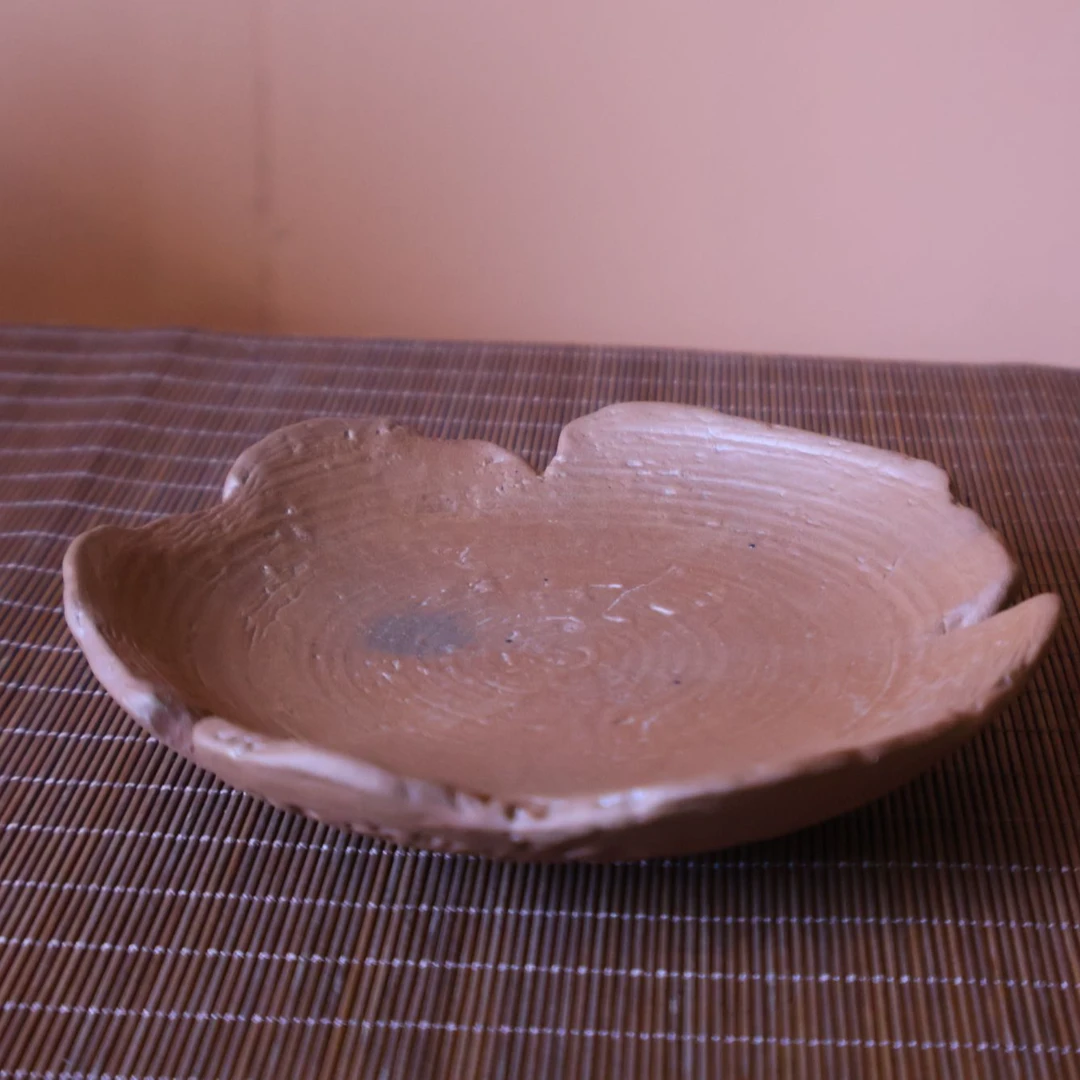 原矿火山老岩泥大荷叶壶盘C005