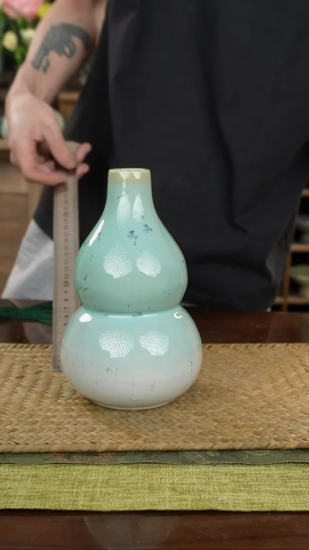 陶瓷一件包邮结晶釉葫芦18cm微瑕