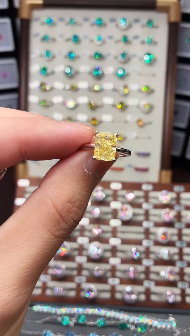 戒指彩色蓝宝石银S925镶嵌1888