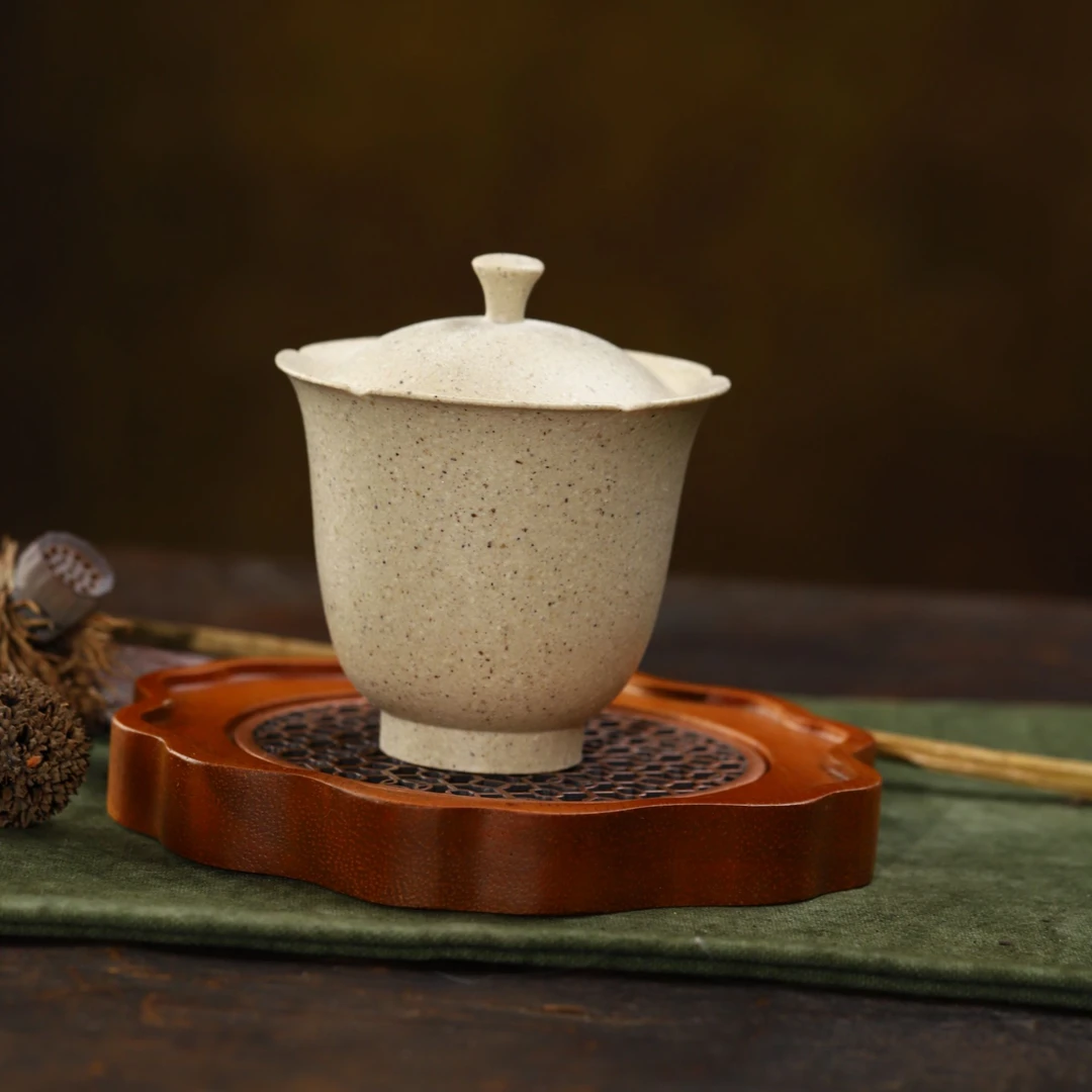 宜兴紫砂丨白段 花器杯 套组