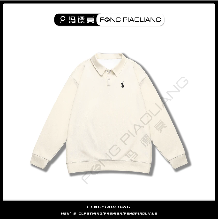 秋季潮流时尚骑士刺绣POLO衫