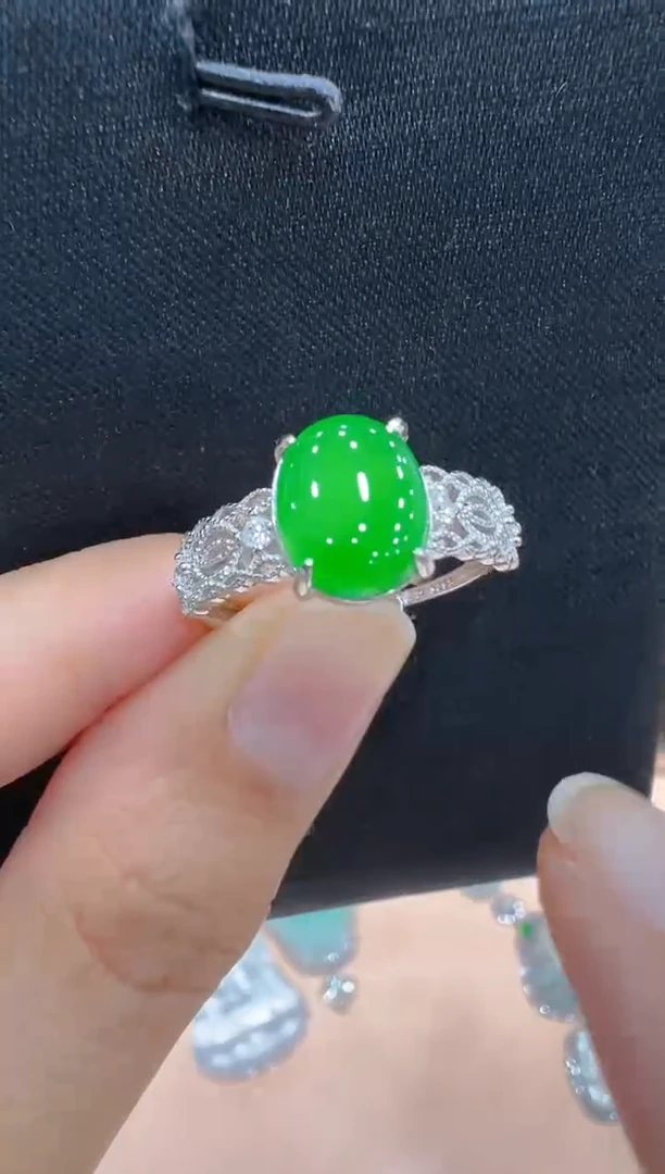 银S925镶嵌戒指翡翠多样性团购发一件