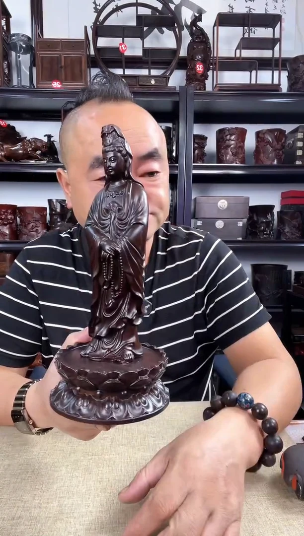 木双层莲花小号+观老李红木工艺品