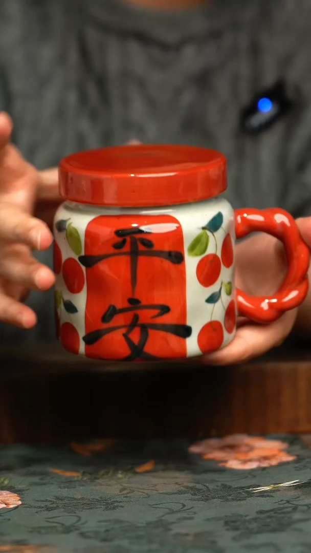 杯釉下彩手工手绘同款陶器