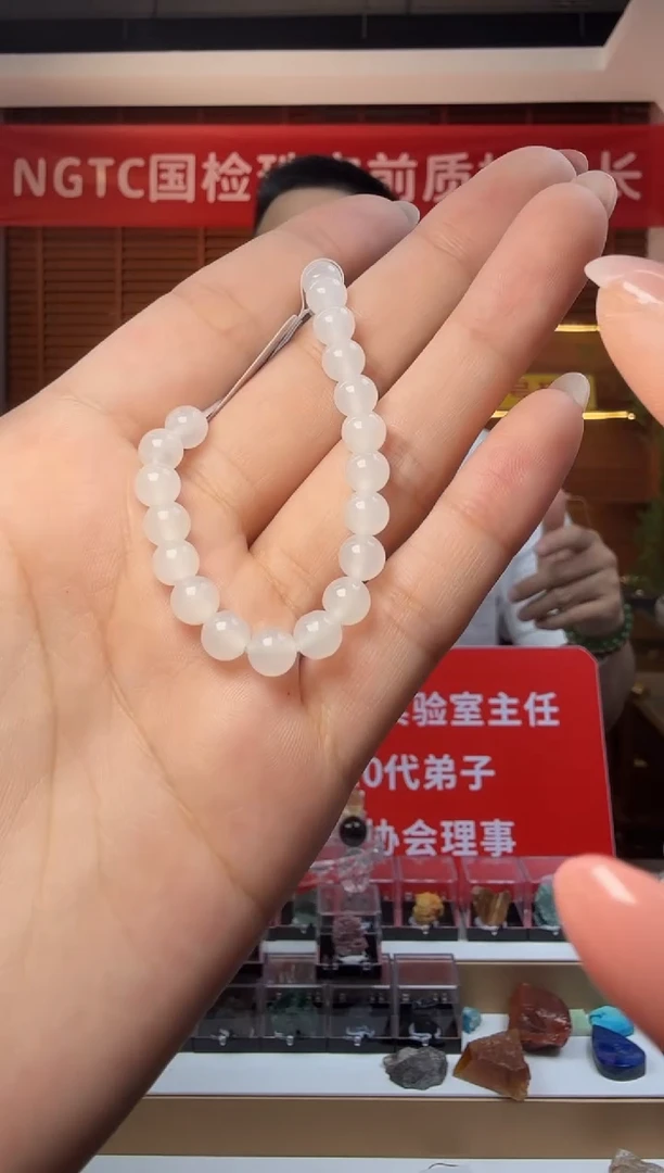 未镶嵌手串和田玉和田白玉圆珠手串6mm
