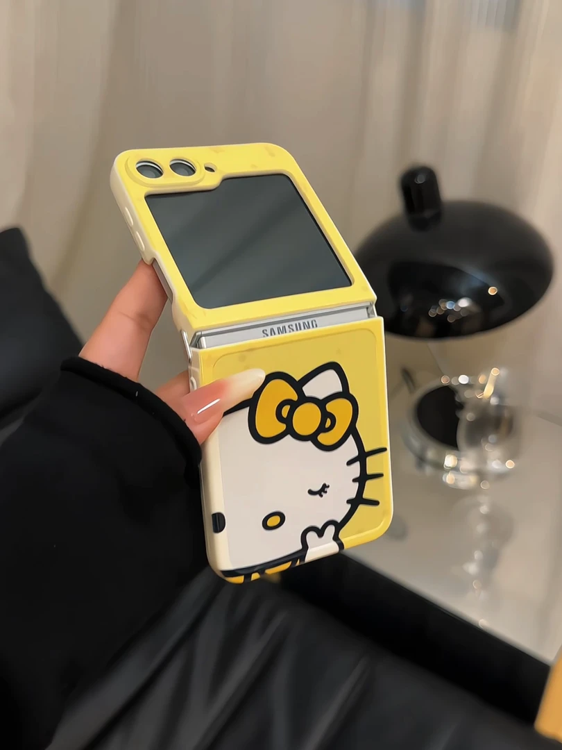 （三星zflip5系列）折叠奶油适用三星Galaxyzflip6手机壳女奶黄色kt