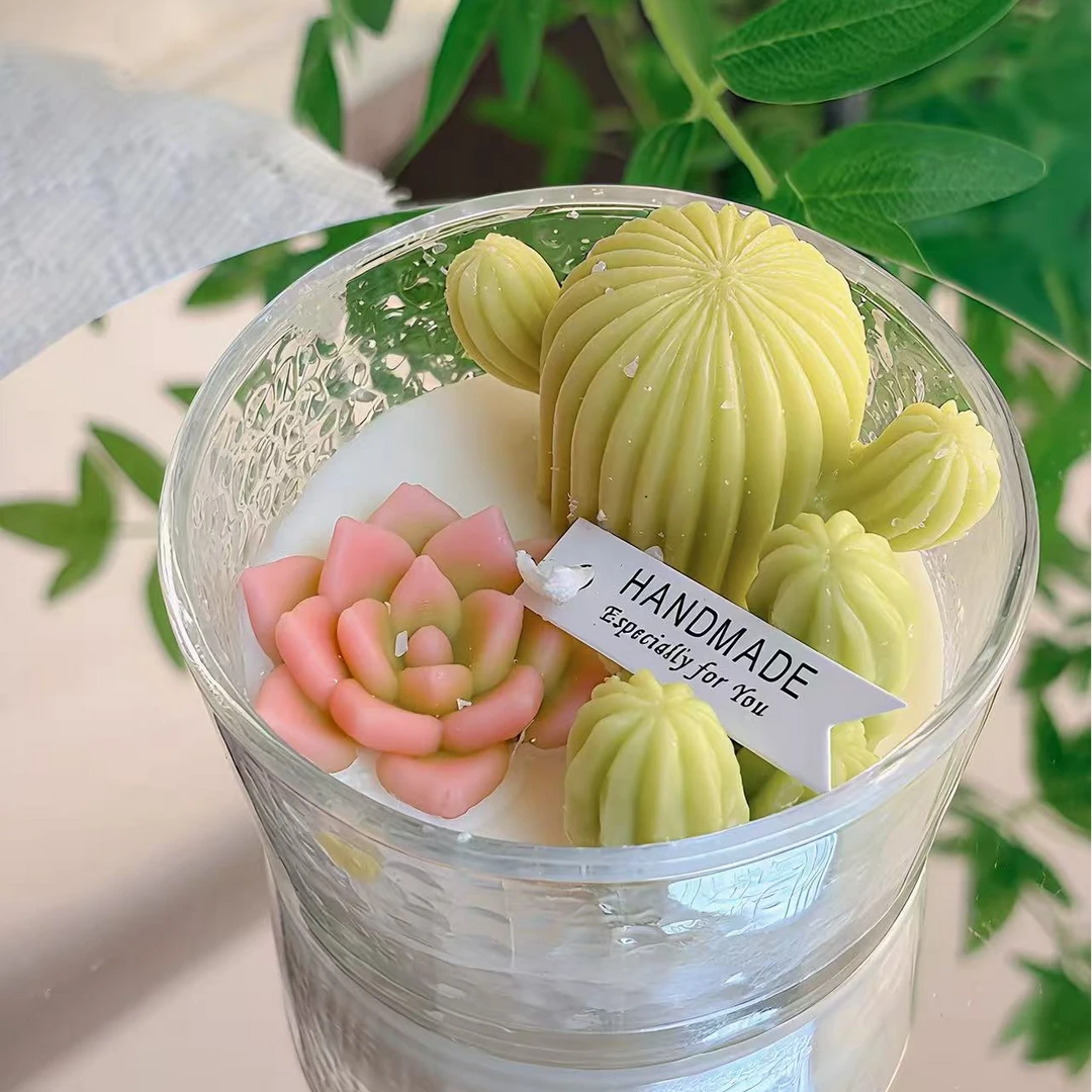 【玻璃盆摘】高端定制可爱INS风香薰蜡烛摆件