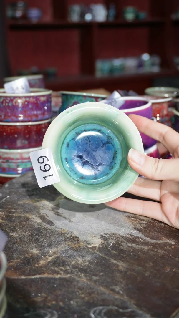 摆件陶精品窑变钧瓷茶器