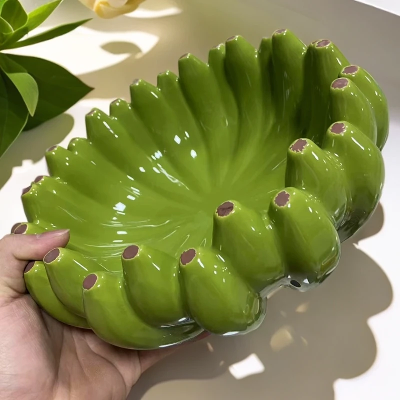 仿真香蕉-9.5寸果碗（绿色）