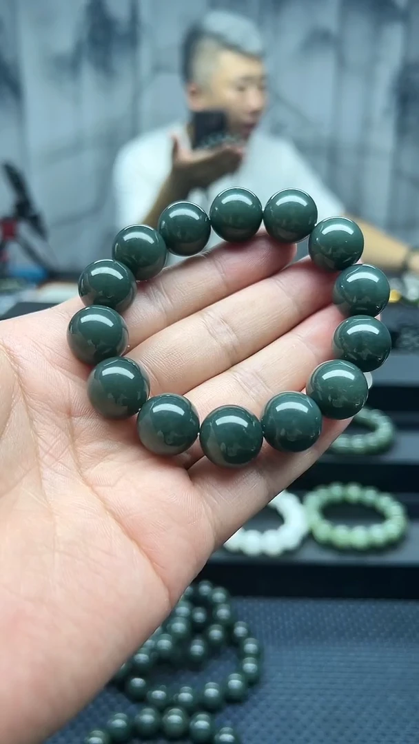 手串未镶嵌和田玉纯天然卡16孔雀