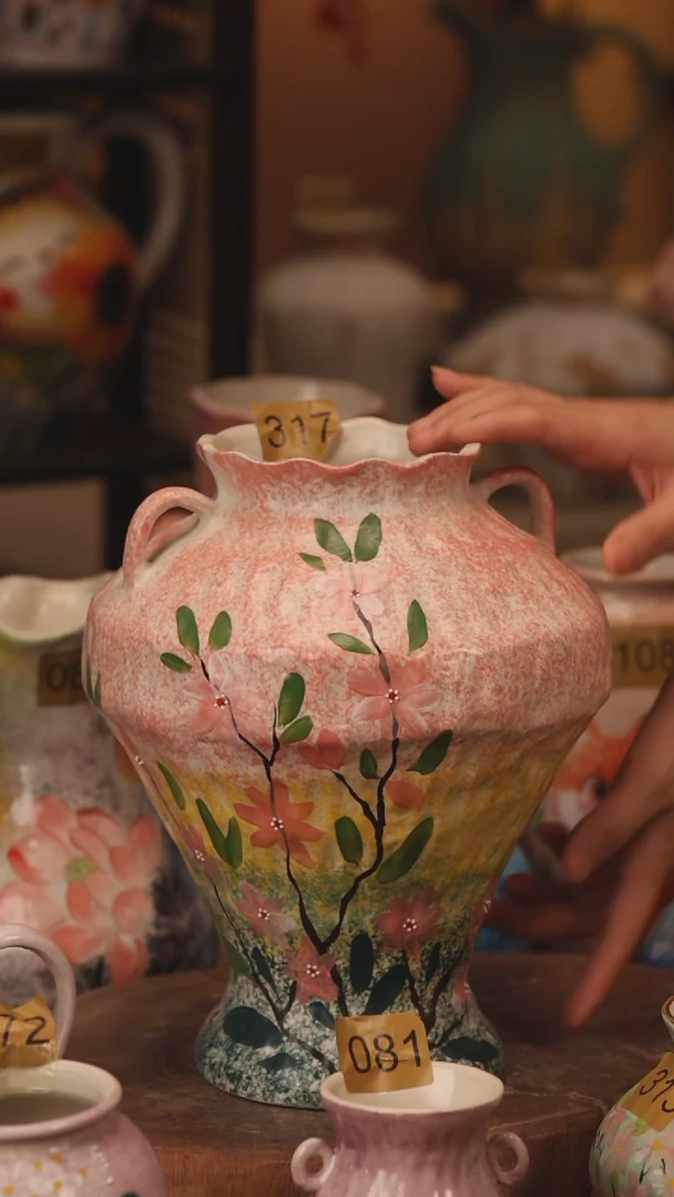 陶瓷317景德镇设计师手作花器摆件侘寂风