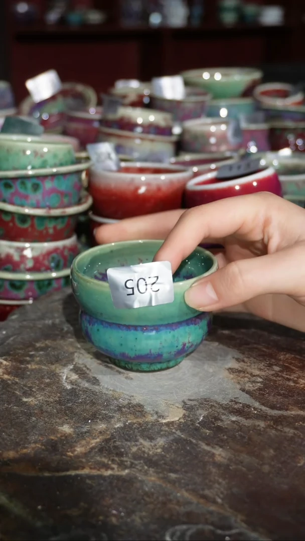 摆件陶精品窑变钧瓷茶器