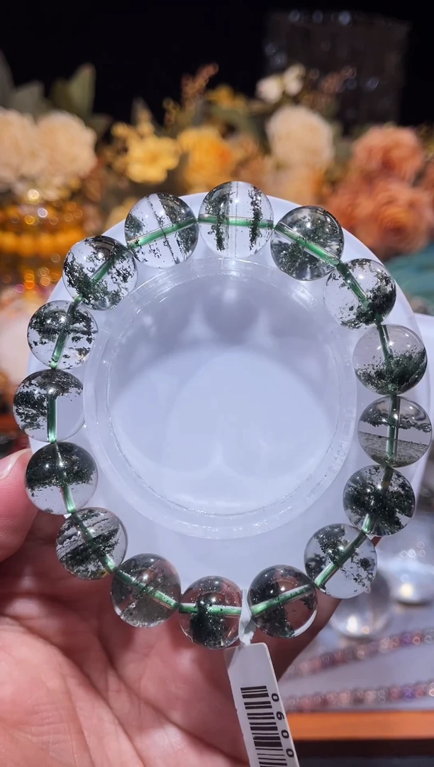 未镶嵌手链水晶千层绿幽灵13m+