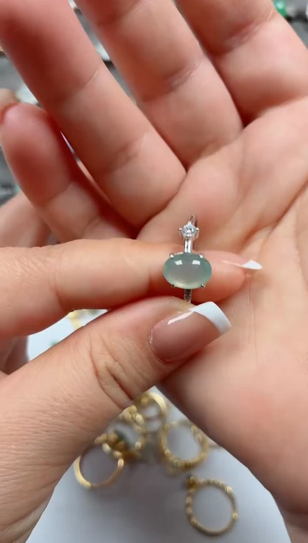 银S925镶嵌戒指翡翠.