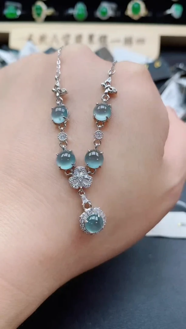 套链银S925镶嵌翡翠1