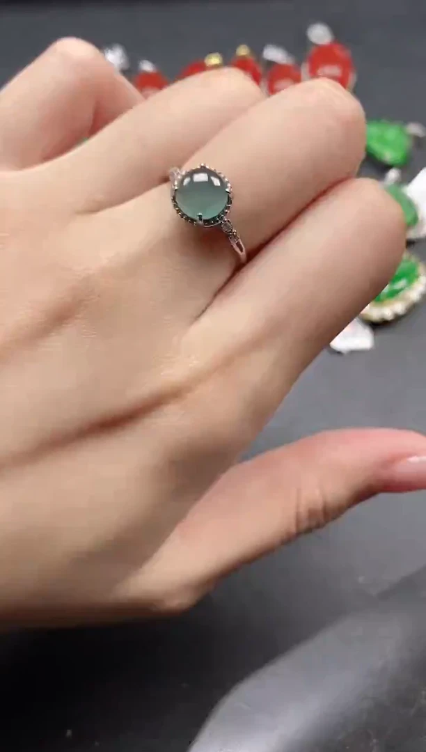 银S925镶嵌戒指翡翠15151