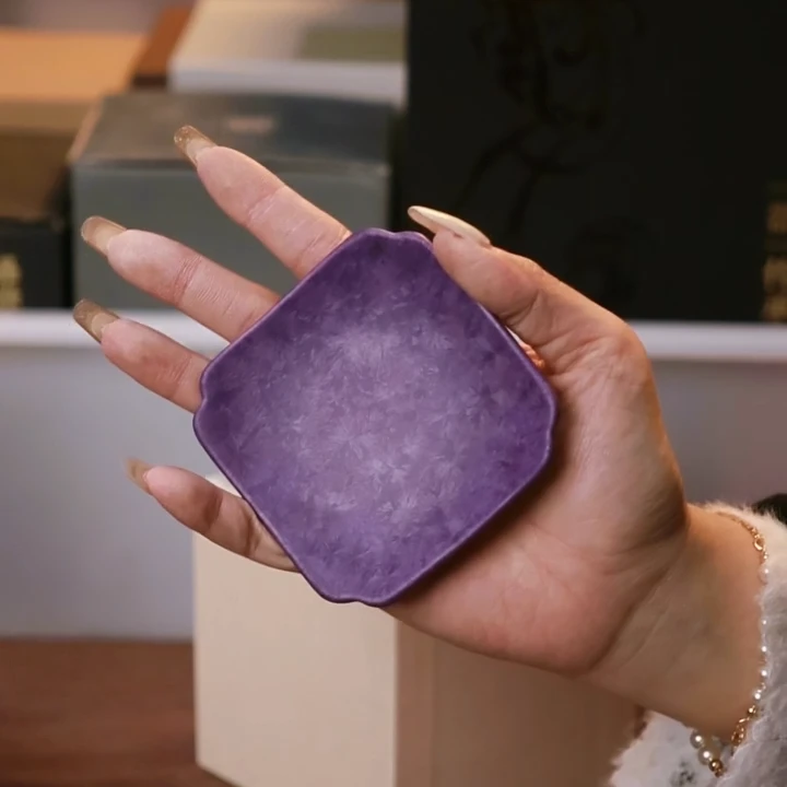 紫结晶杯垫小碟子 8*1.5cm A11953