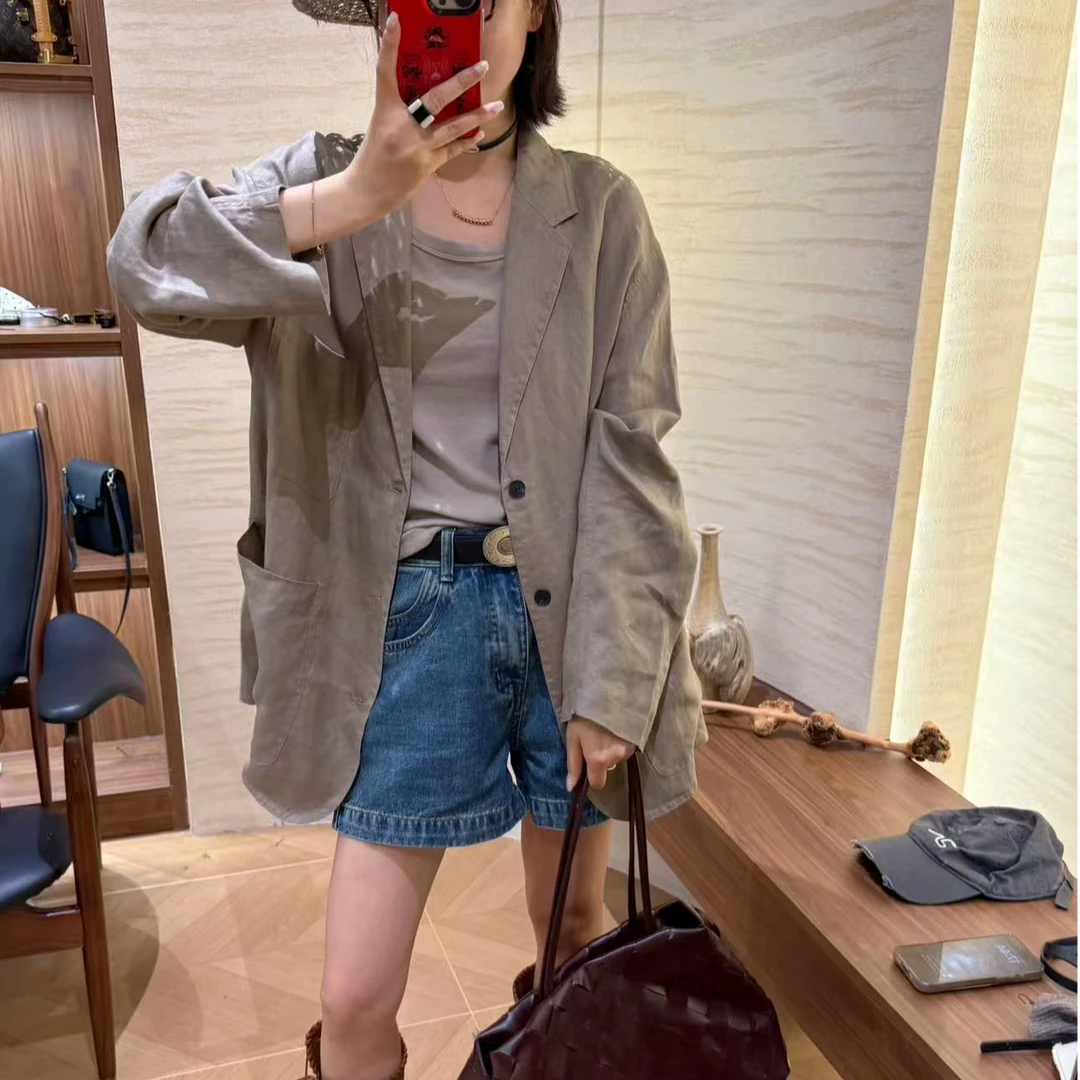 XMM【亚麻西装】早秋新款西装外套百搭潮流显瘦宽松休闲气质M669128