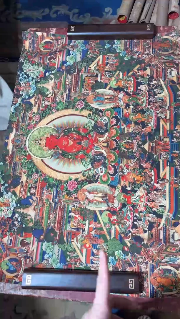 卷轴画龙妹的唐卡tk16