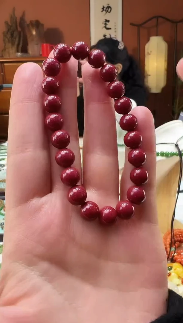 【闪购商品】玛瑙/玉髓手串未镶嵌朱砂紫金砂8mm