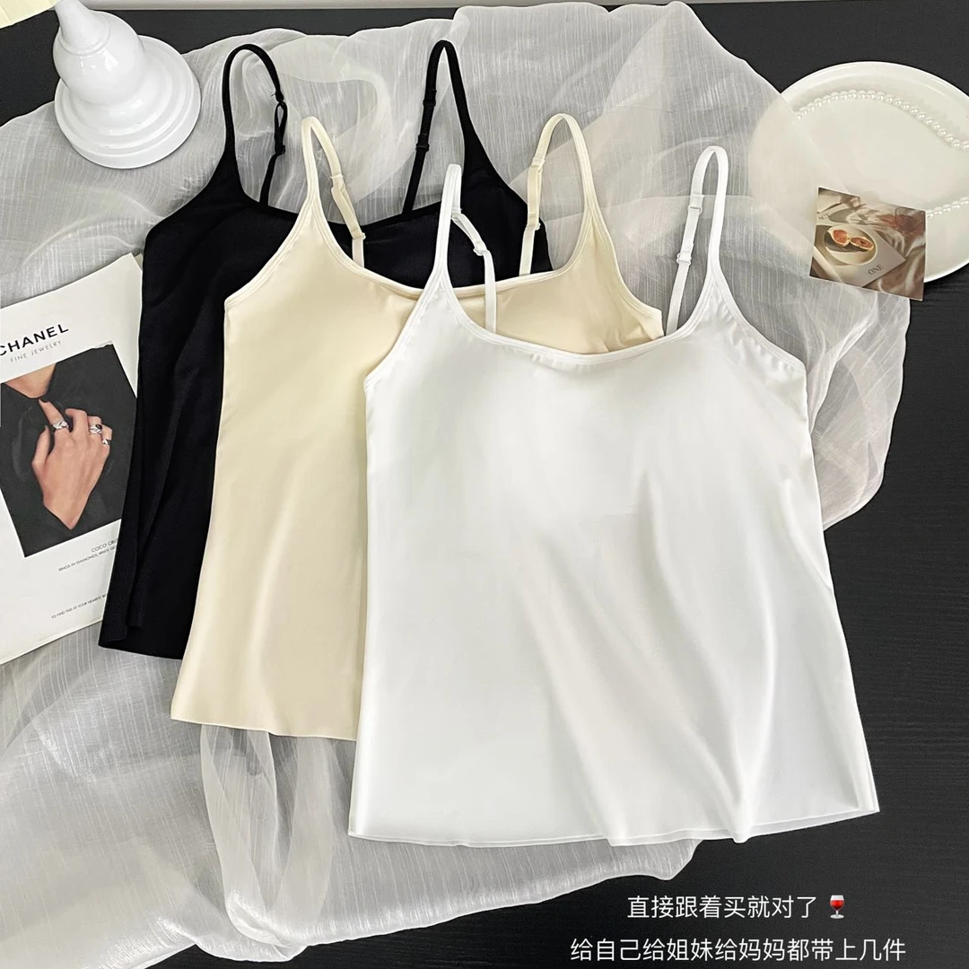 克尔伦贝加大码凉感背心固定式一体杯可调节肩带纯色百搭美背823